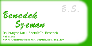 benedek szeman business card